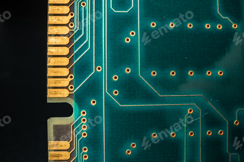 Preview: Macro photo of electronic circuit board in computer