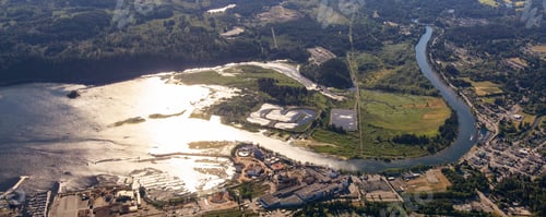 Preview: Port Alberni on Vancouver Island, British Columbia, Canada. Aerial view. Sunny summer day.