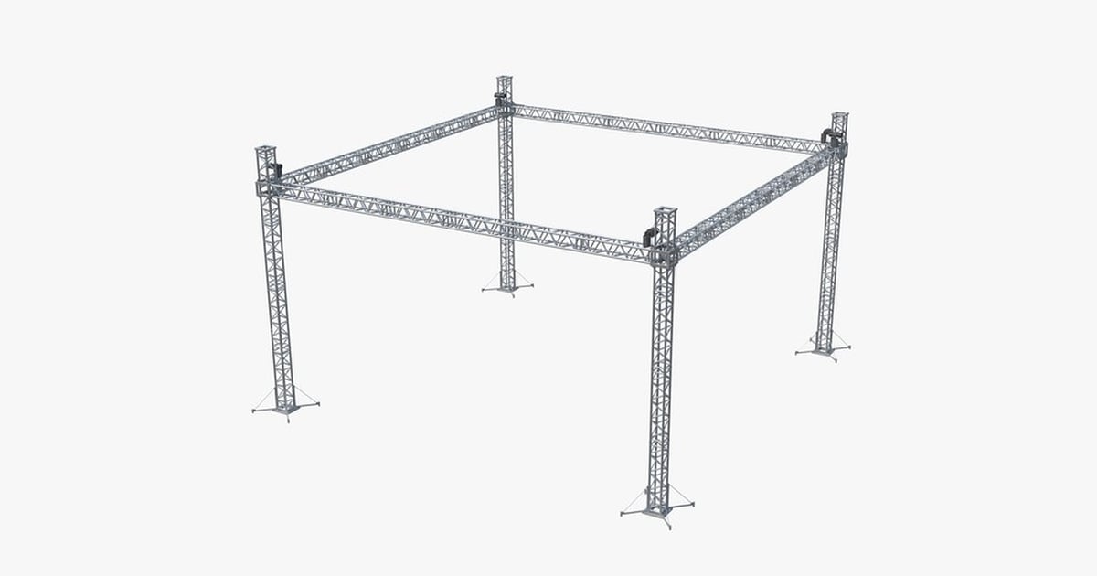 Modular Stage Truss Rig 3D, Incl. arena & equipment - Envato
