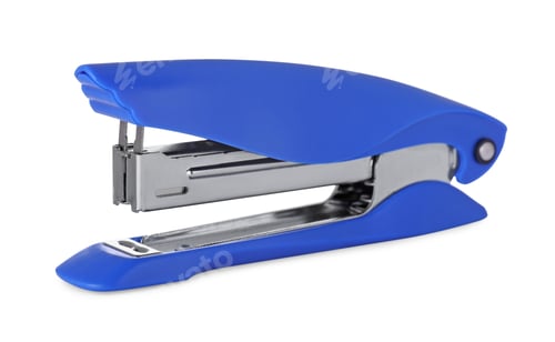 Preview: New bright blue stapler isolated on white