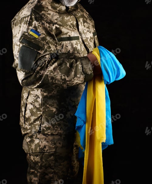 Preview: Male soldier dressed in a military uniform of the Ukrainian army