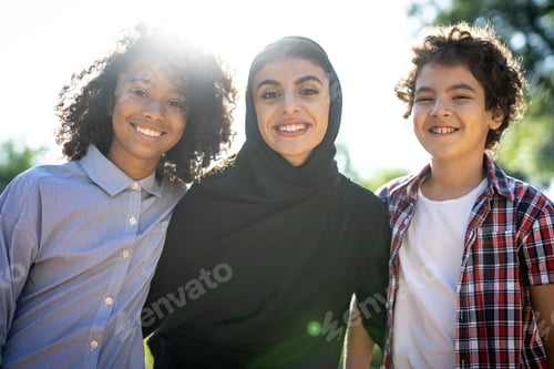 Preview: Cinematic image of a family from the emirates spending time at the park