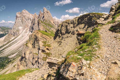 Preview: Scenic landscape with rocky and sandy mountain
