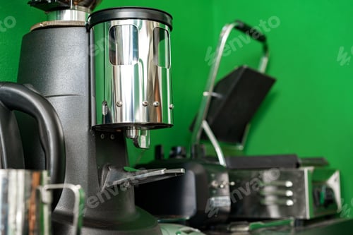 Preview: Professional coffee grinder machine in coffee shop