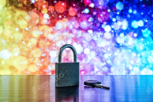Preview: lock and key as symbol for Privacy and General Data Protection Regulation on a notebook computer