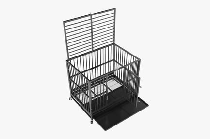 Preview: Reinforced Metal Pet Cage with Open-Top and Slide-Out Tray