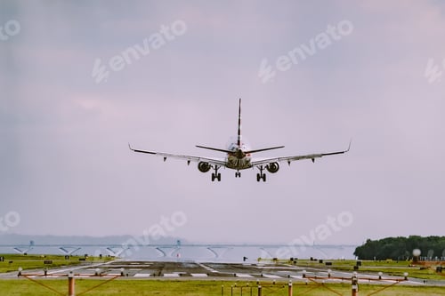 Preview: Airplane preparing for landing at the airport