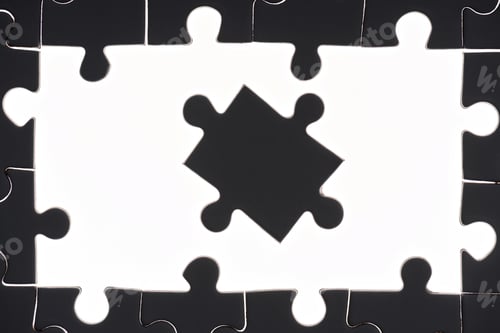 Preview: full frame of black and white puzzles backdrop