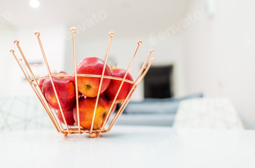 Preview: Metal Fruit Basket with Apples