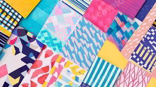 Preview: Vibrant geometric pattern collage