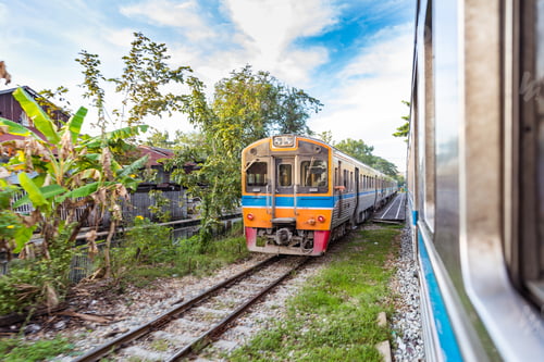 Preview: Train trip in Thailand countryside out of Bangkok
