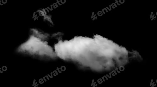 Preview: White fluffy clouds isolated,Abstract Soft Single fog or haze, illustration of nature elements