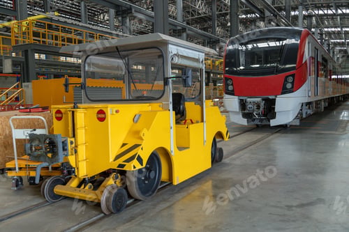 Preview: Train parts and track systems in a train depot