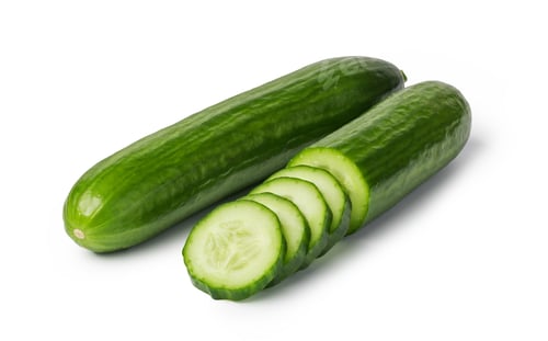 Preview: Fresh Green Cucumbers: Whole and Sliced