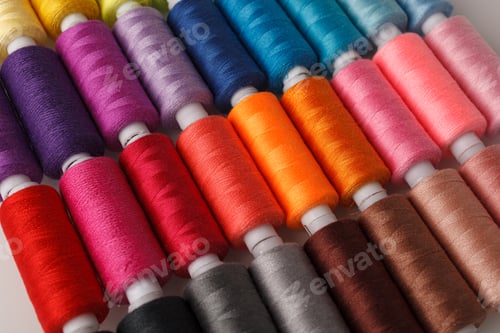 Preview: Set of colorful spools of thread