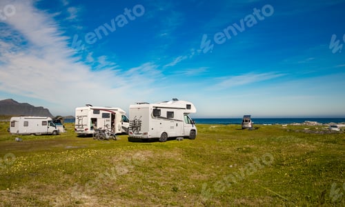 Preview: Family vacation travel RV, holiday trip in motorhome, Caravan car Vacation.