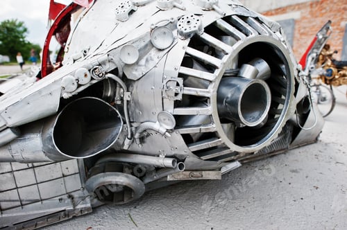 Preview: Motor engine with exhaust of handmade space flying machine.