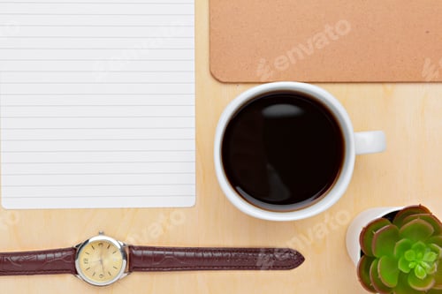 Preview: Stylish stationery on color background top view