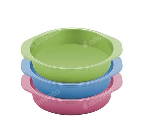 Preview: Dog food bowls isolated on white background