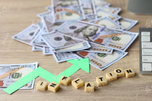 Preview: Financial growth, interest rate increase, inflation concept.