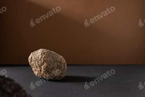 Preview: Minimalist beige brown life composition with natural material: stone , abstract modern art