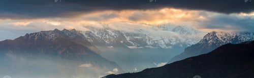 Preview: beautiful view above cloudscape and mountains