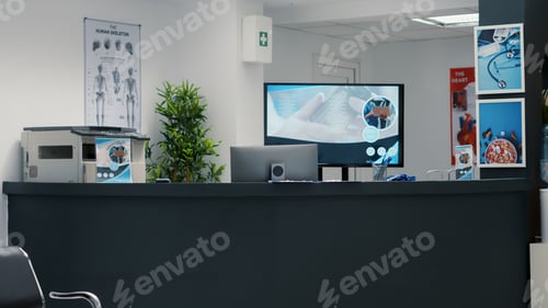 Preview: Empty reception desk for appointments at medical facility