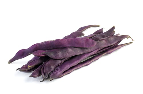 Pile of Purple Beans on White Background