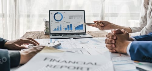 Preview: Business financial, accountant discussing with partner are meeting to audit finance planning sales