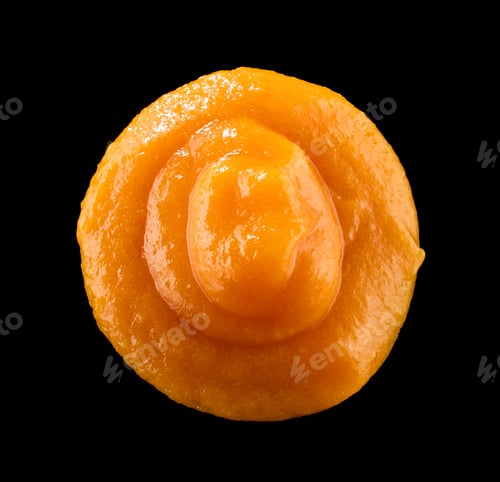 Preview: vegetable puree on black background
