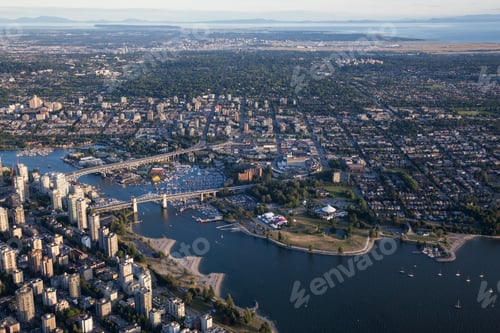 Preview: Aerial view of Downtown Vancouver City. Modern Cityscape