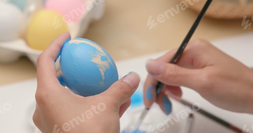 Preview: Easter holiday with painting chicken egg for decoration