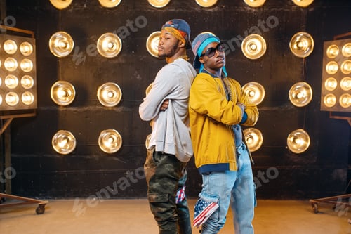 Preview: Two black rappers, dance perfomance on scene