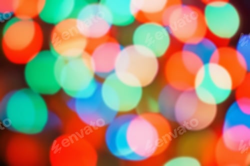 Preview: Background Abstract- Bokeh Blurry. Defocused- Festive Party. New Year- Beautiful Spark.