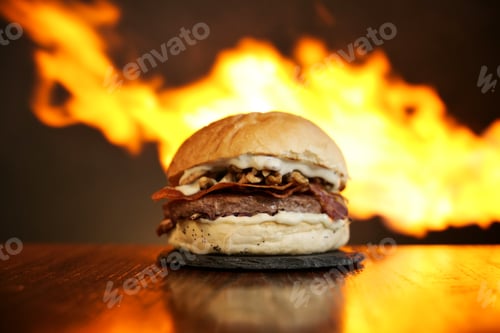 Preview: burger minimal black background