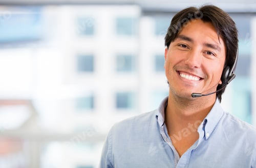 Preview: Customer Service Representative Wearing A Headset At The Office