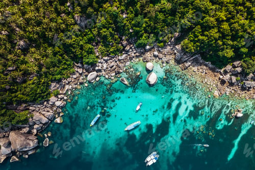 Preview: islands and tropical blue bays, bird's eye view