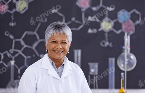 Preview: Everyones favourite chemistry teacher. A senior female scientist working in her lab.