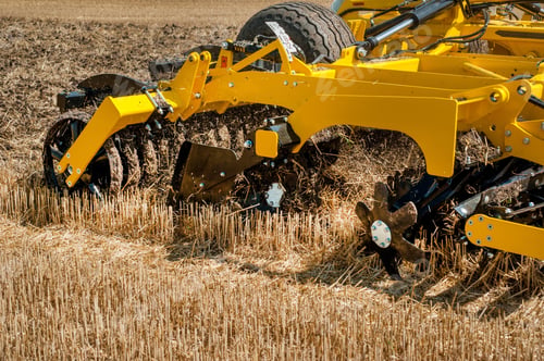 Preview: cultivator at work, close up of a disc harrow