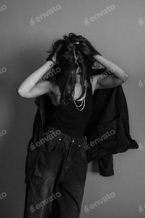 Preview: Portrait of young hot woman posing in studio