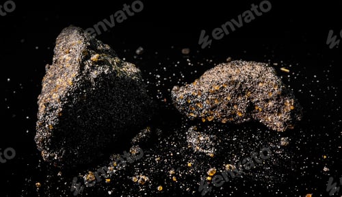 Preview: Macro Close up image of raw material Platinum and Chrome Ore rock