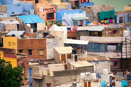 Preview: Aerial view of Jodhpur Blue City. Jodphur, Rajasthan, India