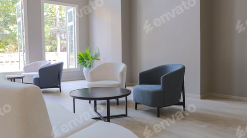 Preview: Living room with Armchair. Sofa and chair decoration in living room interior.