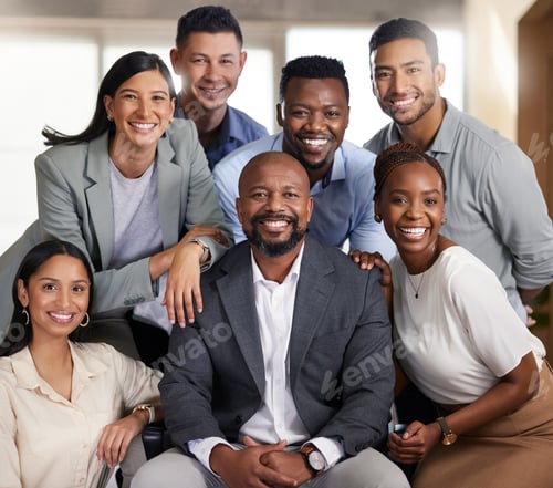 Preview: You can count on us. Cropped portrait of a diverse group of businesspeople posing in their office.