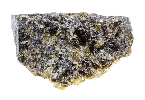 Preview: unpolished diopside mineral isolated on white