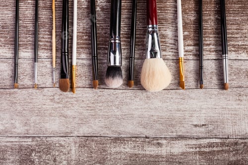 Preview: Makeup brushes in on top view image