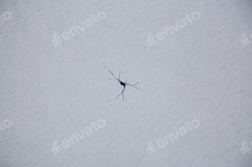 Preview: Aerial view of the ice crack in a frozen lake