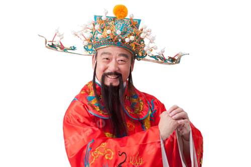 Preview: Chinese God of Wealth greeting for Chinese New Year