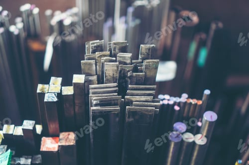 Preview: Rows of Steel Round Bar storage and stacking in the warehouse for industrial construction