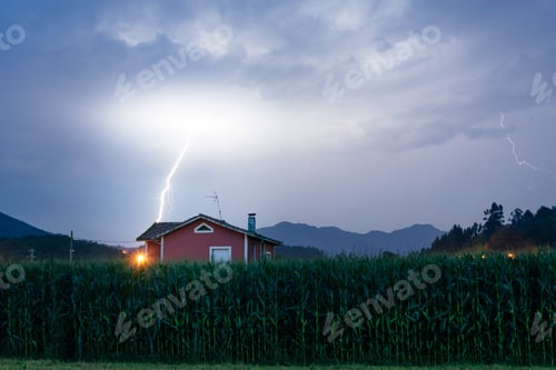 Preview: Rural Farmland During a Dramatic Lightning Storm